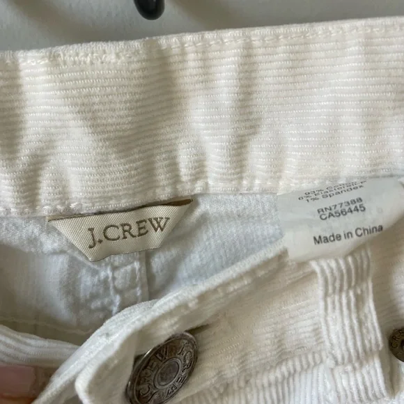 J. Crew, 28 waist, off-white or cream cropped corduroy pants like new condition - Picture 3 of 8